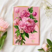 Luxe Roze en Groene Bloemetuinfeest Kaart