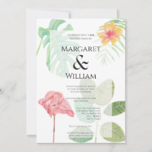 Luxe Roze Flamingo, groene Tropische gebladerte br