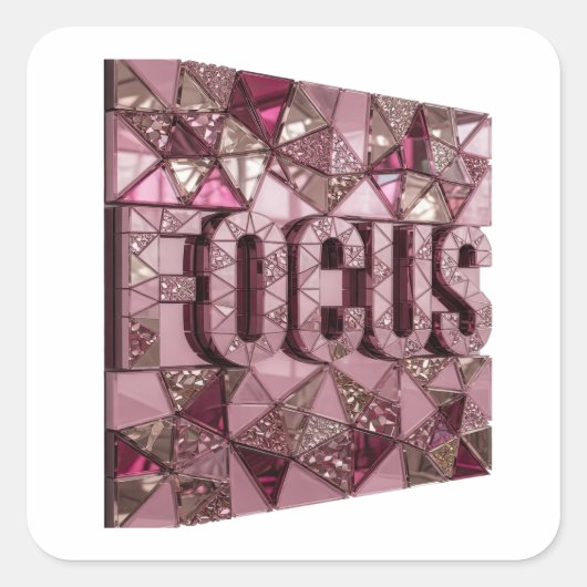 Luxe Roze FOCUS Sticker Kunst (Voorkant)