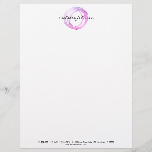 Luxe roze gekleurde Cirkelontwerper Logo Briefhoofd (Voorkant)