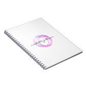Luxe roze gekleurde Cirkelontwerper Logo Notitieboek (Rechterzijde)