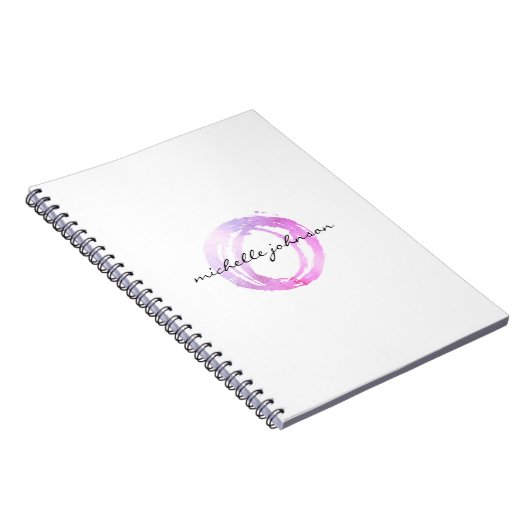 Luxe roze gekleurde Cirkelontwerper Logo Notitieboek (Rechterzijde)