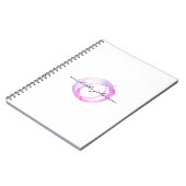 Luxe roze gekleurde Cirkelontwerper Logo Notitieboek (Linkerzijde)