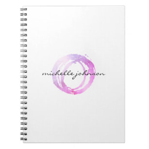 Luxe roze gekleurde Cirkelontwerper Logo Notitieboek