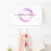 Luxe roze gekleurde Cirkelontwerper Logo Spandoek (Insitu)