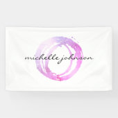Luxe roze gekleurde Cirkelontwerper Logo Spandoek (Horizontaal)