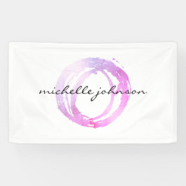 Luxe roze gekleurde Cirkelontwerper Logo Spandoek