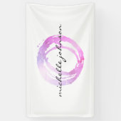 Luxe roze gekleurde Cirkelontwerper Logo Spandoek (Verticaal)