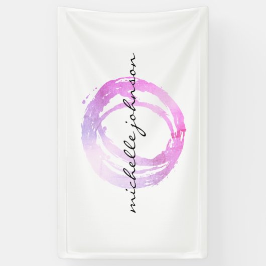 Luxe roze gekleurde Cirkelontwerper Logo Spandoek (Verticaal)