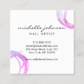 Luxe roze gekleurde Cirkelontwerper Logo Vierkante Visitekaartje (Achterkant)