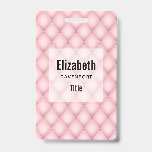 Luxe Roze Geplooide Diamant Patroon Badge (Voorzijde)