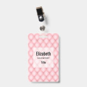 Luxe Roze Geplooide Diamant Patroon Badge (Voorzijde met clip)
