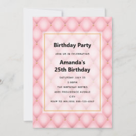 Luxe Roze Geplooide Diamant Patroon Verjaardag Kaart