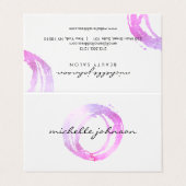 Luxe roze geschilderde Circle Salon Aftercare Kaar Visitekaartje (Buitenkant ongevouwen)