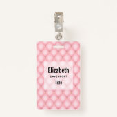 Luxe roze getuft diamanten patroon badge (Achterkant met clip)