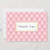 Luxe roze getuft diamanten patroon bedankkaart (Voorkant)