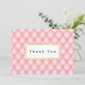 Luxe roze getuft diamanten patroon bedankkaart (Staand voorkant)