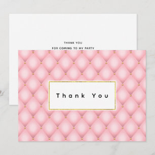 Luxe roze getuft diamanten patroon bedankkaart