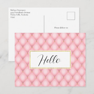 Luxe roze getuft diamanten patroon briefkaart