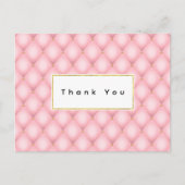 Luxe roze getuft diamanten patroon dank u briefkaart (Voorkant)