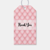 Luxe roze getuft diamanten patroon dank u cadeaulabel (Voorkant)