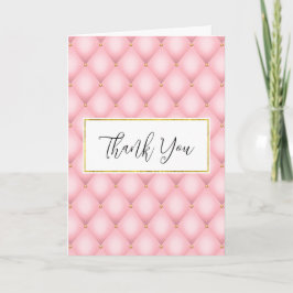 Luxe roze getuft diamanten patroon dank u kaart