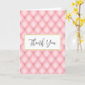 Luxe roze getuft diamanten patroon dank u kaart (Gele Bloem)
