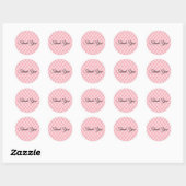 Luxe roze getuft diamanten patroon dank u ronde sticker (Vel)