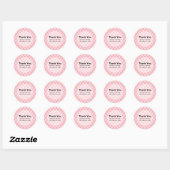 Luxe roze getuft diamanten patroon dank u ronde sticker (Vel)