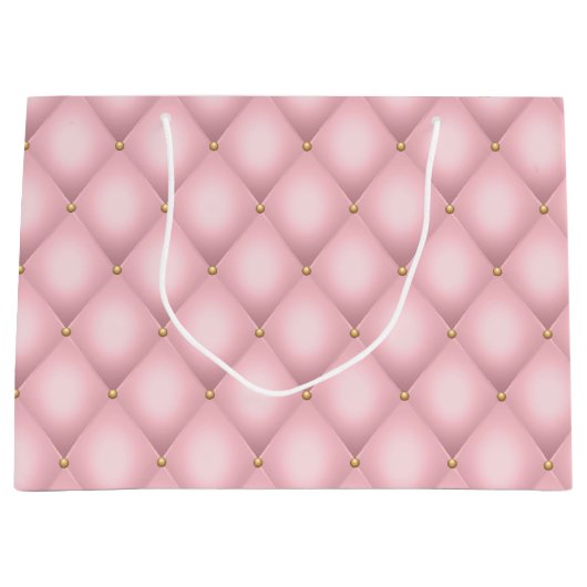 Luxe roze getuft diamanten patroon groot cadeauzakje (Voorkant)