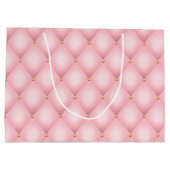 Luxe roze getuft diamanten patroon groot cadeauzakje (Achterkant)