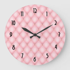 Luxe roze getuft diamanten patroon grote klok