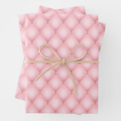 Luxe roze getuft diamanten patroon inpakpapier vel (In situ)