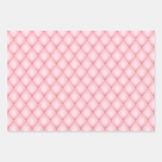 Luxe roze getuft diamanten patroon inpakpapier vel (Voorkant 3)