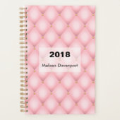 Luxe roze getuft diamanten patroon planner (Voorkant)