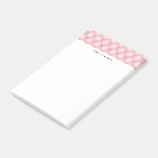 Luxe roze getuft diamanten patroon post-it® notes (Schuin)