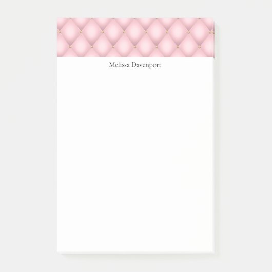 Luxe roze getuft diamanten patroon post-it® notes (Voorkant)