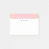 Luxe roze getuft diamanten patroon post-it® notes (Voorkant)
