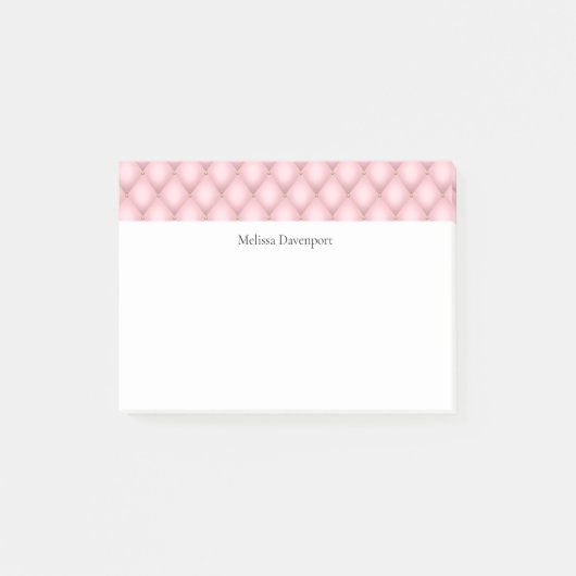Luxe roze getuft diamanten patroon post-it® notes (Voorkant)