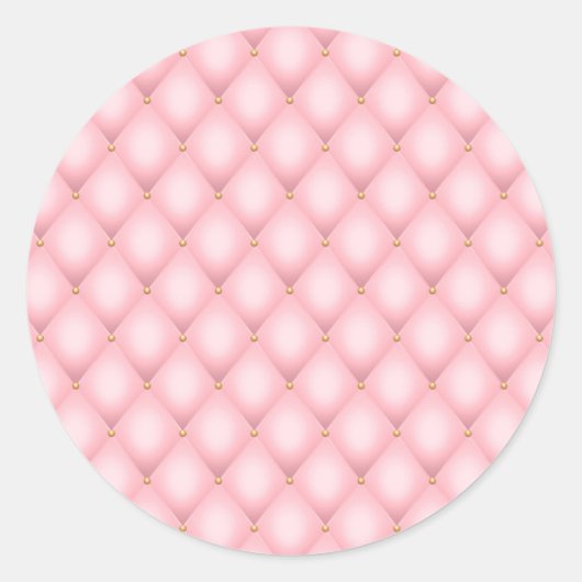 Luxe roze getuft diamanten patroon ronde sticker (Voorkant)