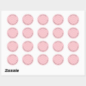 Luxe roze getuft diamanten patroon ronde sticker (Vel)