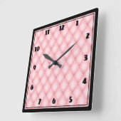 Luxe roze getuft diamanten patroon vierkante klok (Hoek)