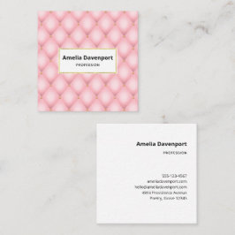 Luxe roze getuft diamanten patroon vierkante visitekaartje