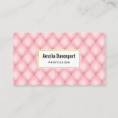 Luxe roze getuft diamanten patroon visitekaartje (Voorkant)