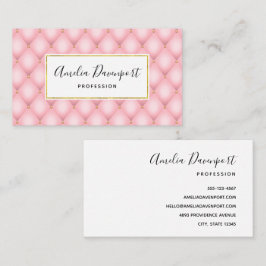 Luxe roze getuft diamanten patroon visitekaartje