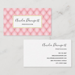 Luxe roze getuft diamanten patroon visitekaartje