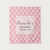 Luxe roze getuft diamanten patroon wandkleed (Voorkant)