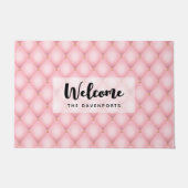 Luxe roze getuft diamanten patroon welkom deurmat (Voorkant)