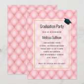 Luxe roze getuft diamantpatroon Afstuderen Kaart (Voorkant / Achterkant)