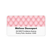 Luxe roze getufte diamant patroon adres etiket (Voorkant)